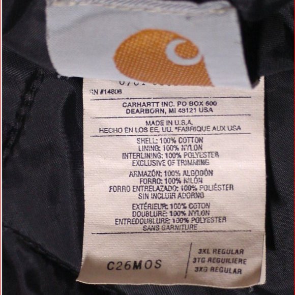 Vtg Carhartt Denim Corduroy Quilted Jacket Sz 3XL - Picture 6 of 8